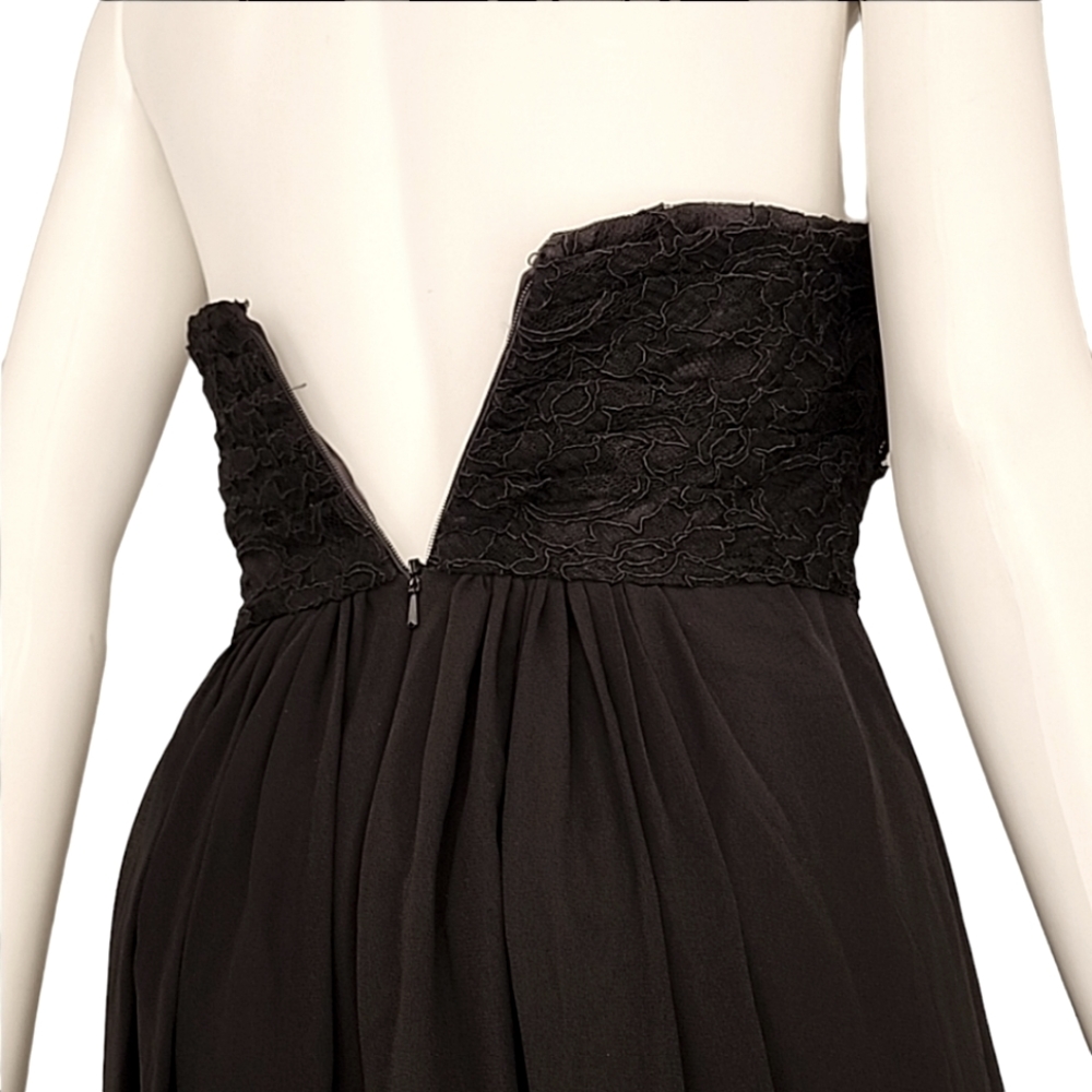 BILL LEVKOFF Black Strapless Gown 4 Formal Dress Wedding Prom Evening Bridal - Picture 8 of 16